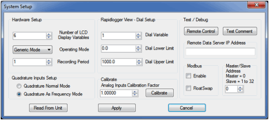 Changing the Rapidlogger Utility Settings