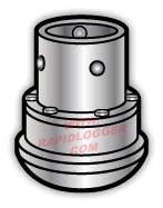 Wing-union type pressure transducer as fitted on a treating line