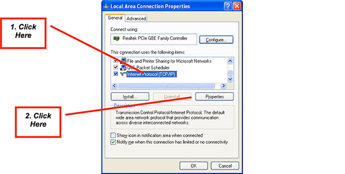 Figure 7: Local Area Connection Properties