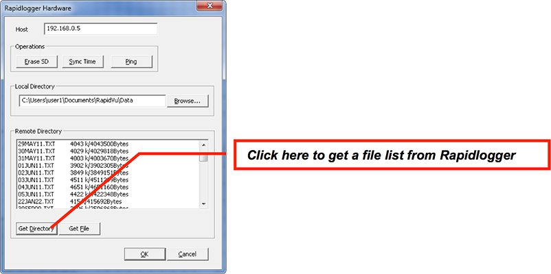 Click here to get a file list from Rapidlogger