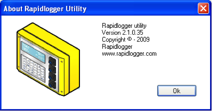 Figura 2 Versión del programa Rapidlogger-Utility