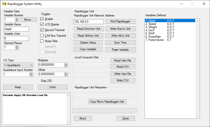 Depth encoder measuring