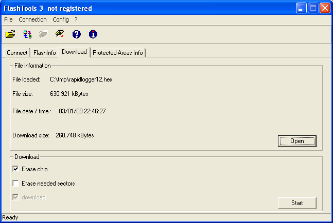 Figure 5 flashtools open button