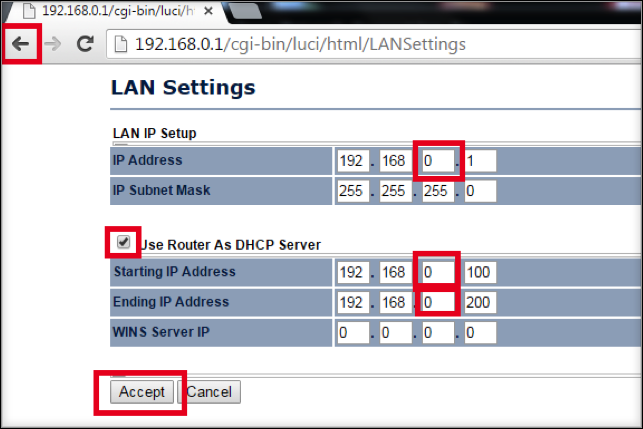 Figura 7: LAN Settings