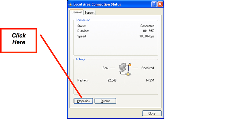 Figure 3: Local Area Connection Application