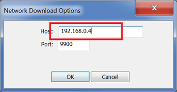 Network download options dialog box