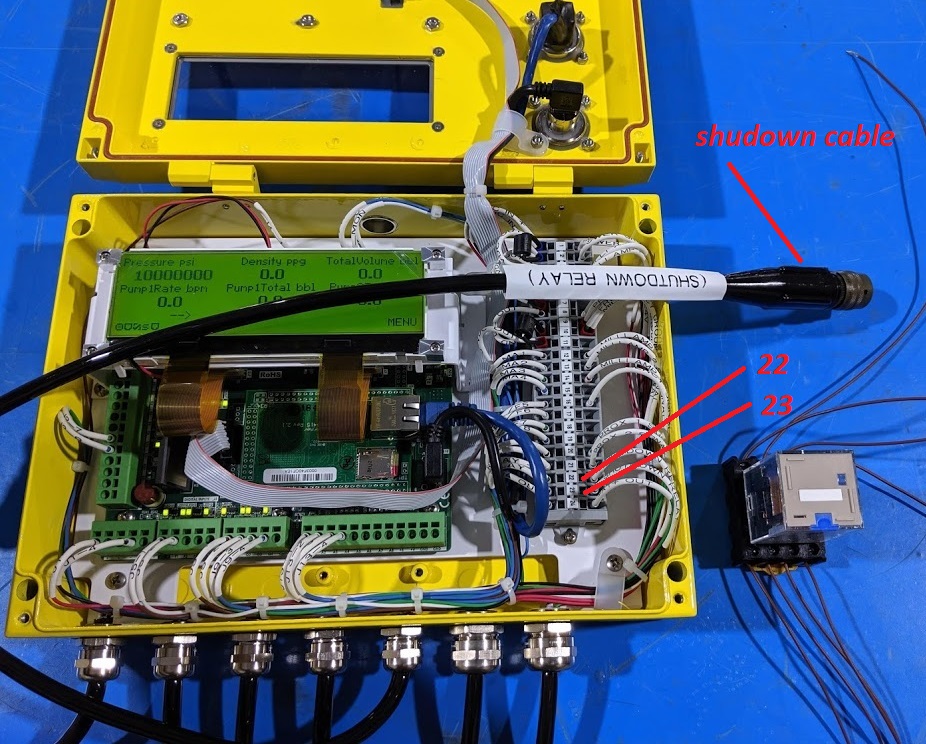 inside terminal block of the Rapidlogger