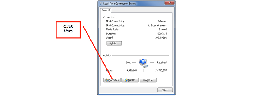 Figure 3: Local Area Connection Application