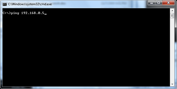 Figure 6: Windows command prompt. Ping command
