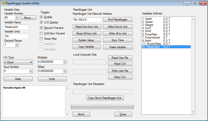 setting up the relay variable